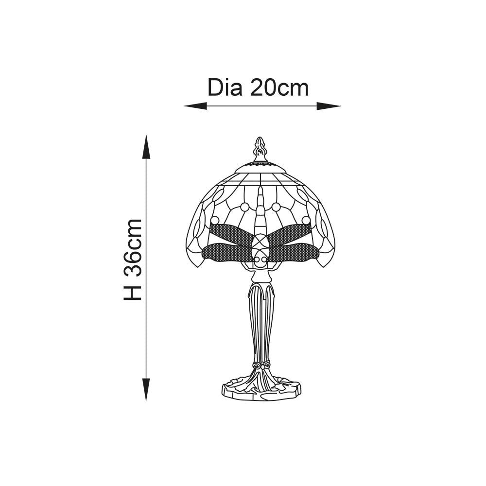 Lampada da Tavolo Intermedia Tiffany Libellula Blu