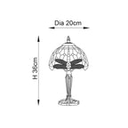 Lampada da Tavolo Intermedia Tiffany Libellula Blu