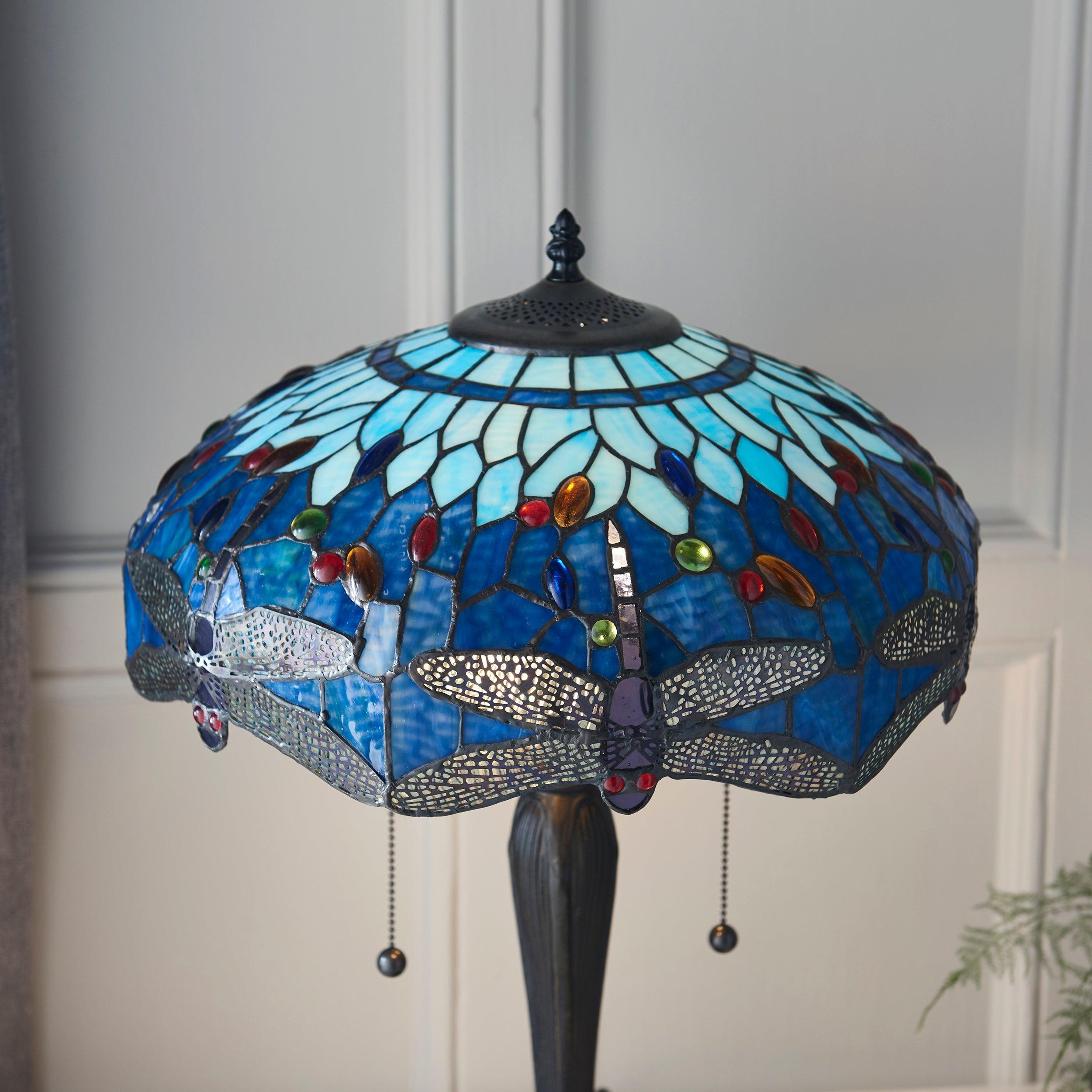 Lampada da Tavolo Tiffany Blue Dragonfly Interiors 1900