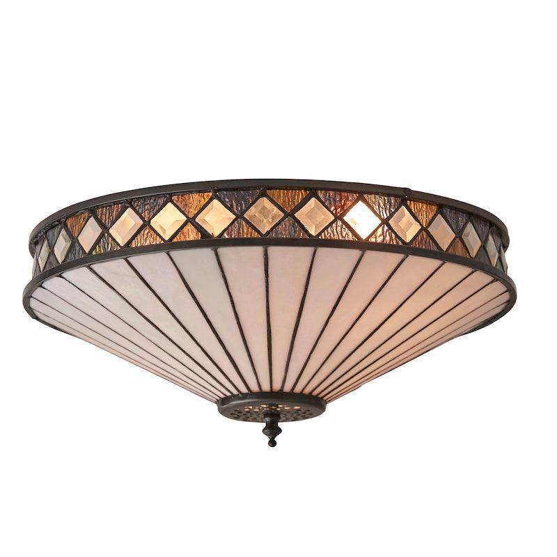 Interiors 1900 Fargo Flush Tiffany Lampada da Soffitto