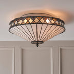 Interiors 1900 Fargo Flush Tiffany Lampada da Soffitto