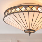 Interiors 1900 Fargo Flush Tiffany Lampada da Soffitto
