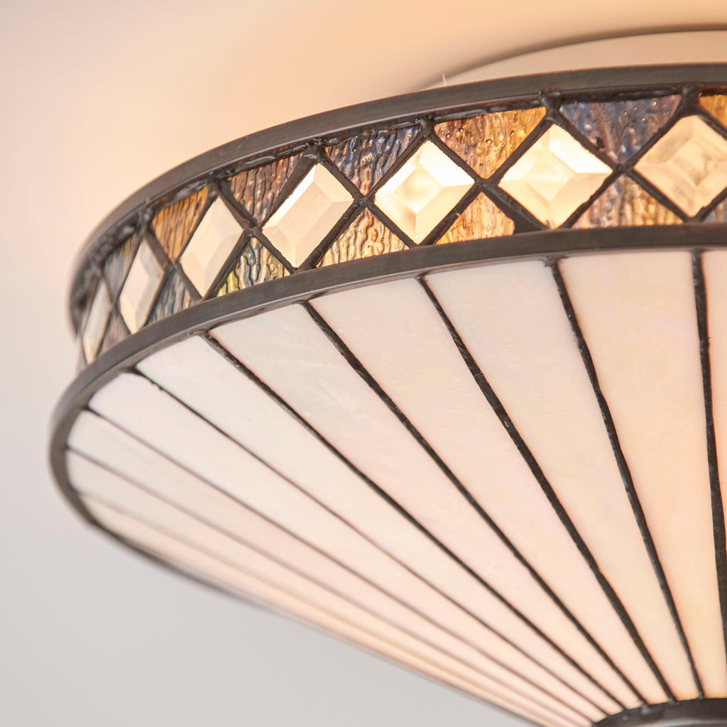 Interiors 1900 Fargo Flush Tiffany Lampada da Soffitto