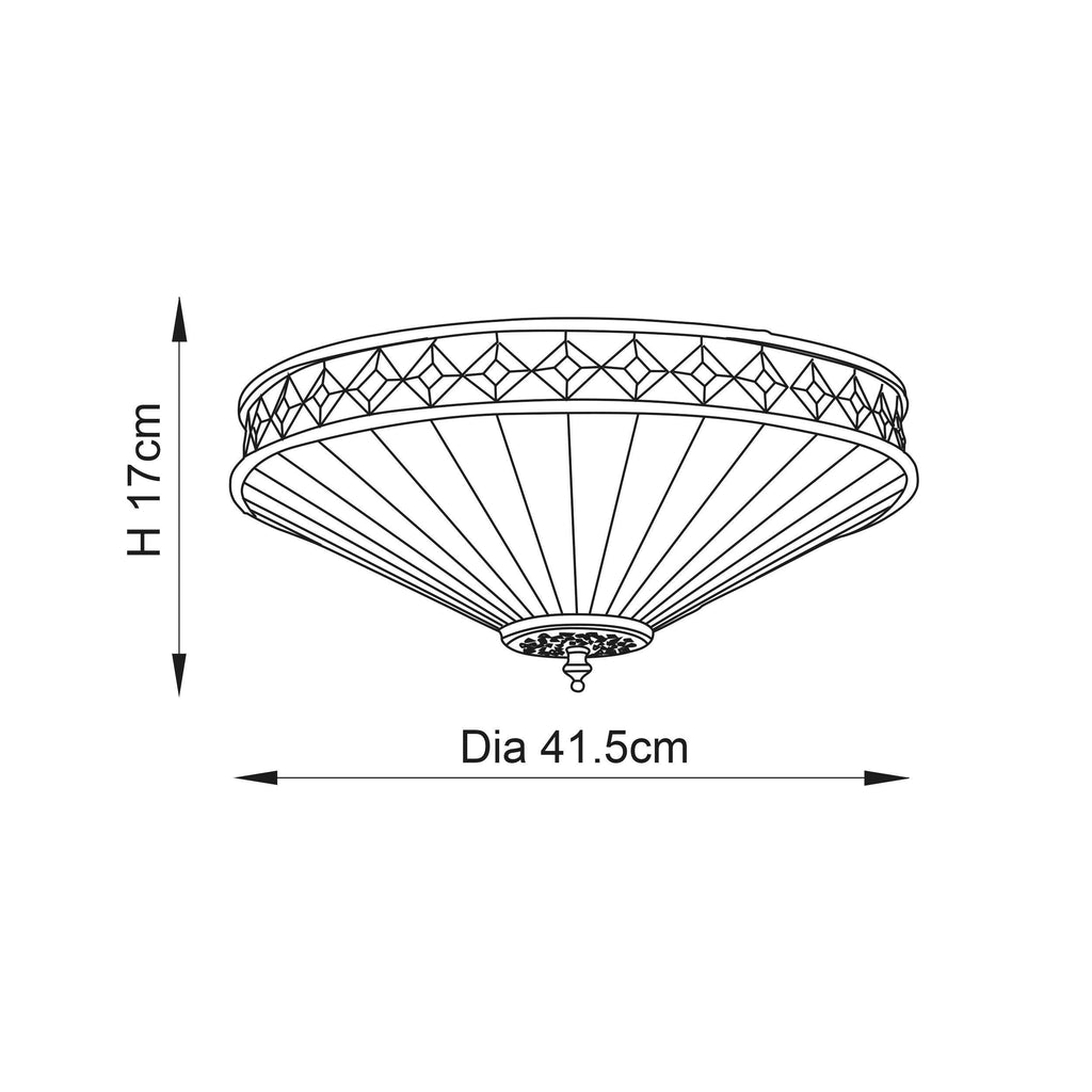 Interiors 1900 Fargo Flush Tiffany Lampada da Soffitto
