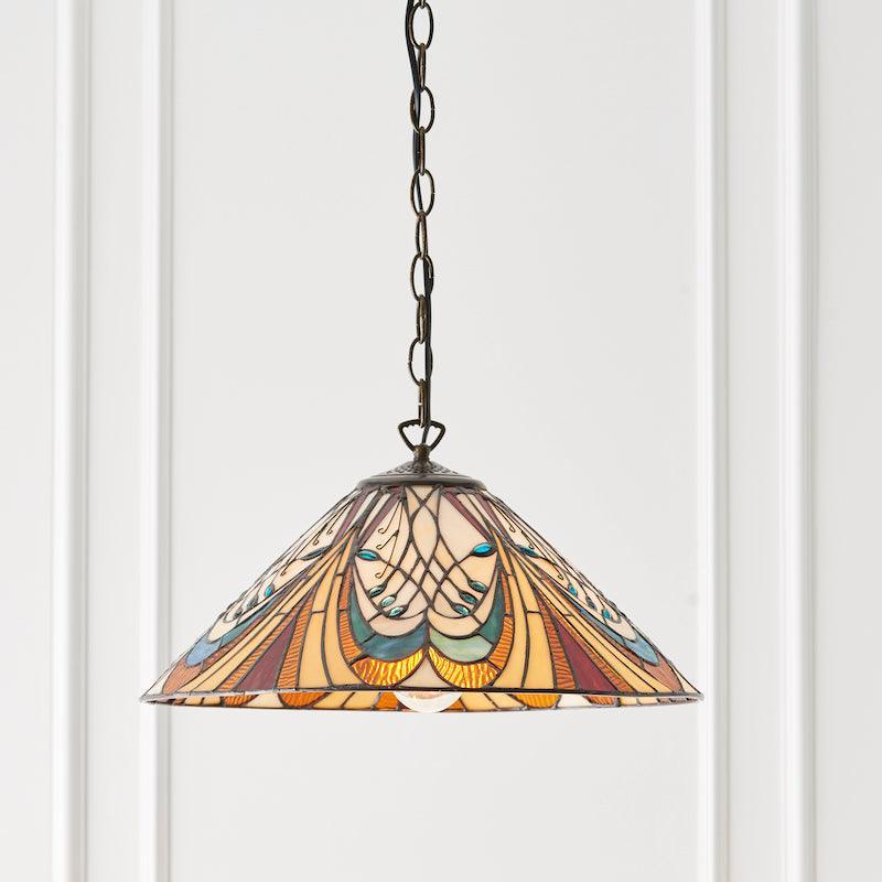 Hector Medium Tiffany Lampada da Soffitto, attacco per una lampadina