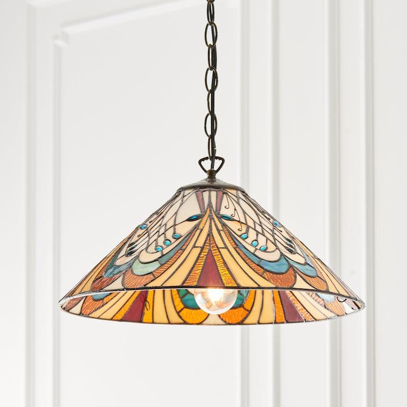 Hector Medium Tiffany Lampada da Soffitto, attacco per una lampadina