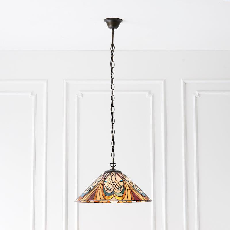 Hector Medium Tiffany Lampada da Soffitto, attacco per una lampadina