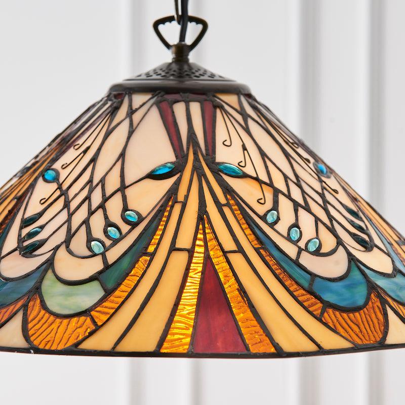 Hector Medium Tiffany Lampada da Soffitto, attacco per una lampadina