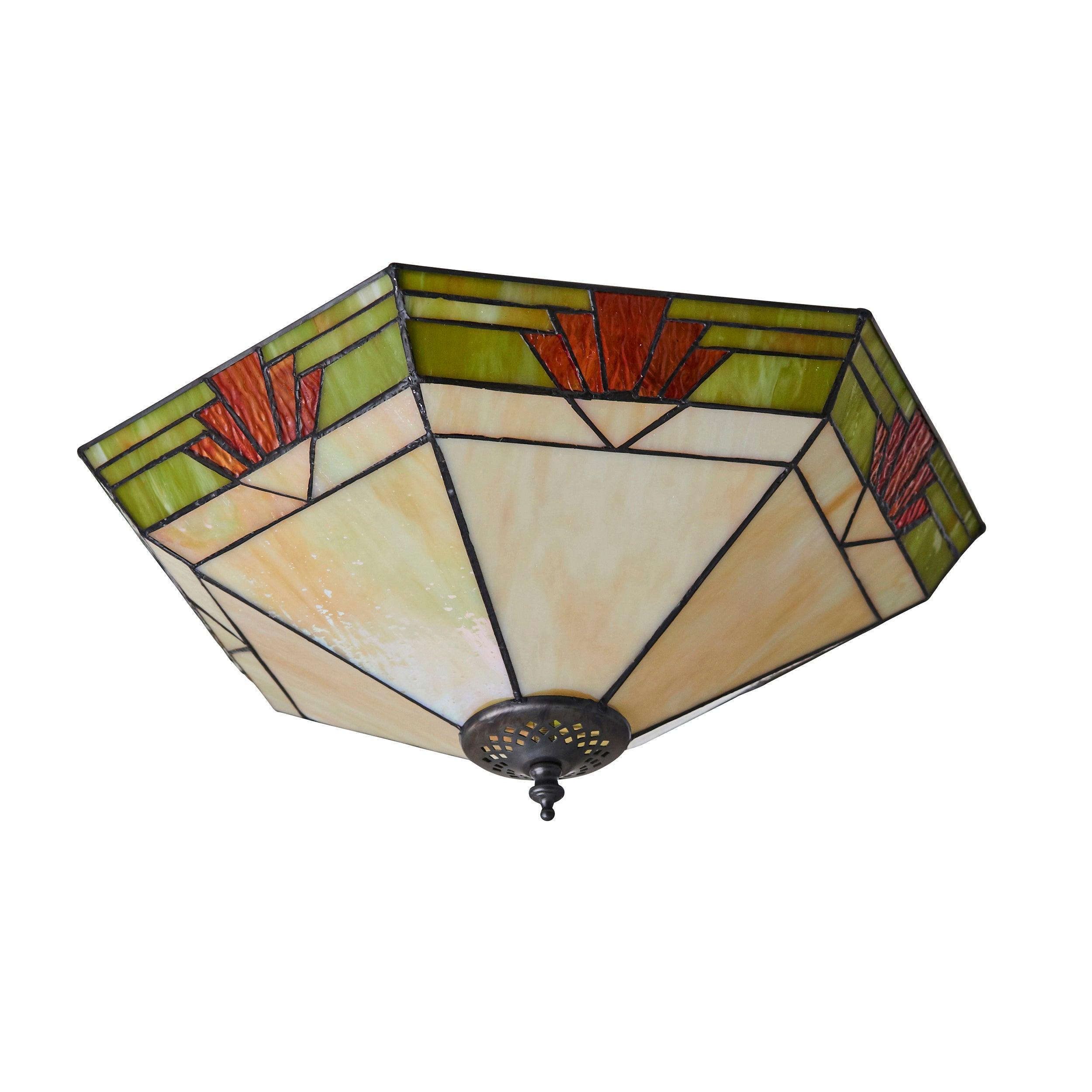 Interiors 1900 Nevada Grande Lampada da Soffitto Tiffany Flush