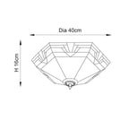 Interiors 1900 Nevada Grande Lampada da Soffitto Tiffany Flush