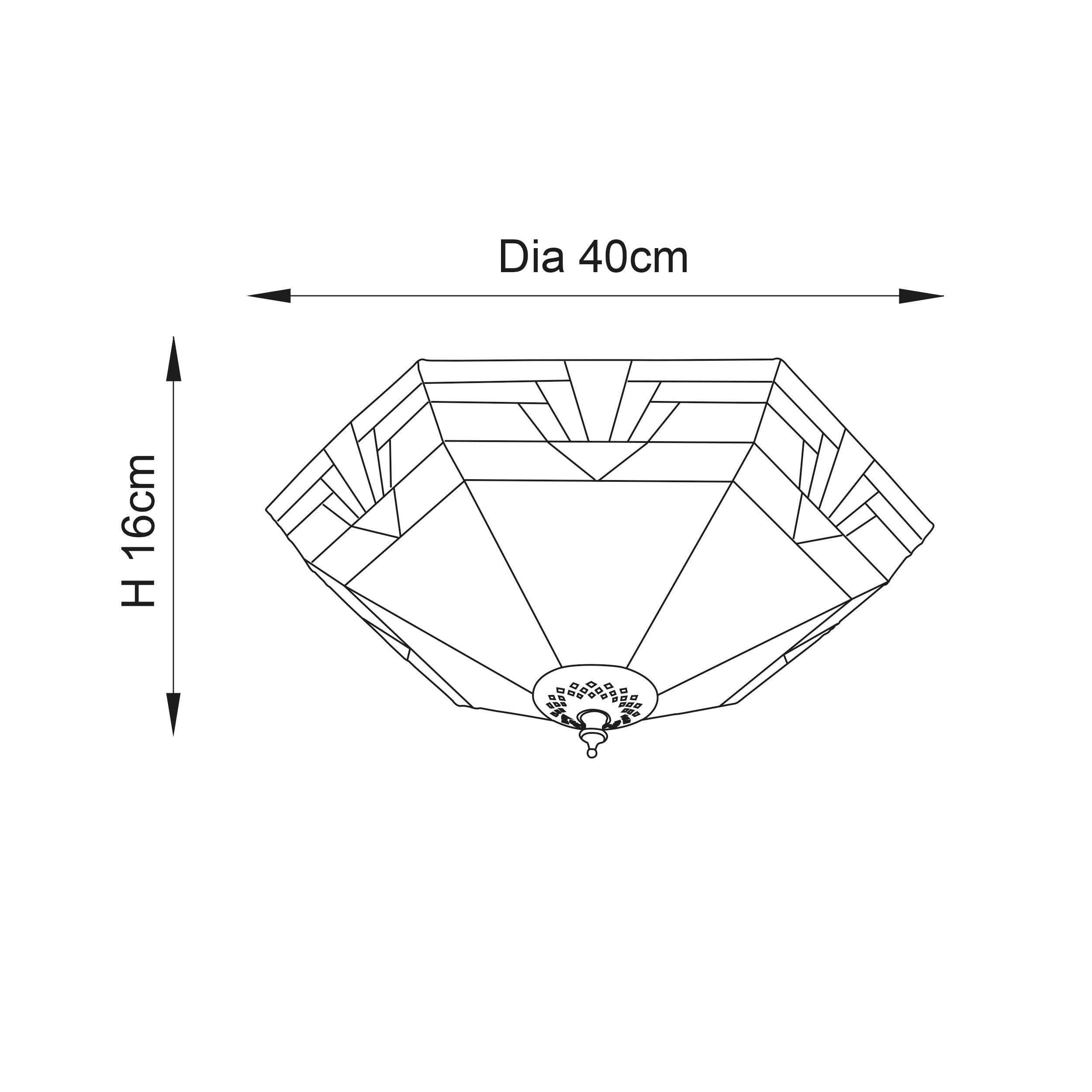Interiors 1900 Nevada Grande Lampada da Soffitto Tiffany Flush