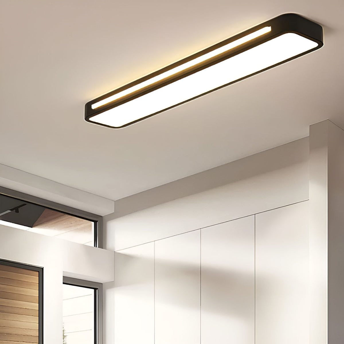 Lampada da soffitto rettangolare – Linee chiare e design moderno | Perfetta per soggiorno e zona pranzo