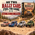 🏎️ Calendario dell'Avvento Rallye di Natale 2026 – 24 giorni pieni di velocità e suspense, 24 auto da rally da collezionare (modelli 2D)