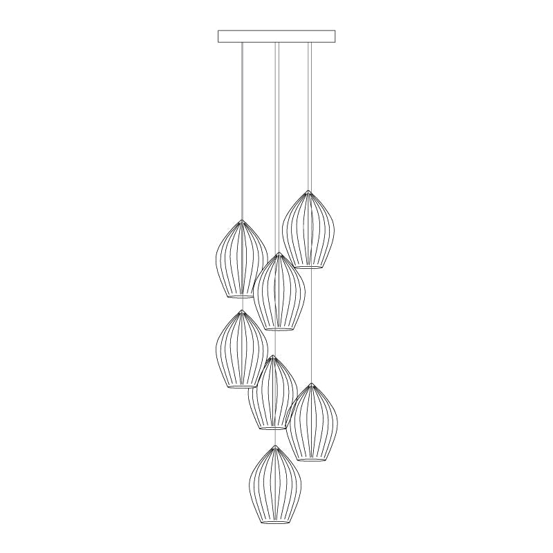 Lampada a sospensione in ceramica con righe