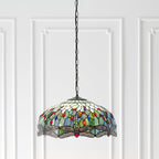 Lampadario Tiffany Grande Libellula Blu - Attacco per 1 Lampadina