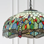 Lampadario Tiffany Grande Libellula Blu - Attacco per 1 Lampadina