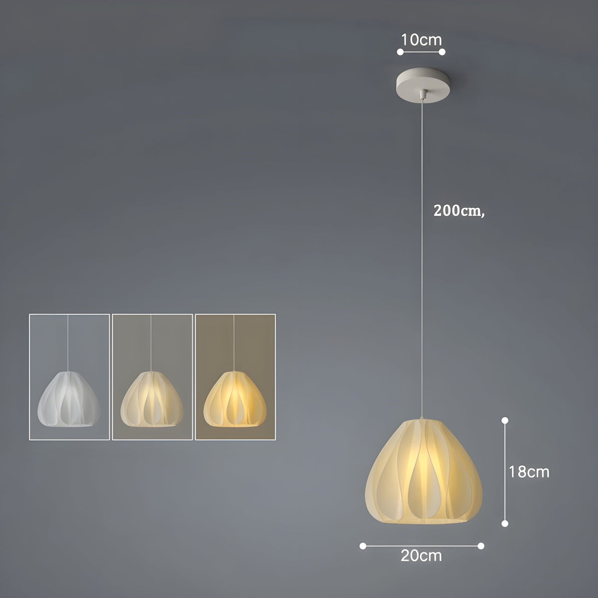 FloraBloom Light - Fiore stampato in 3D nordico come lampada sospesa