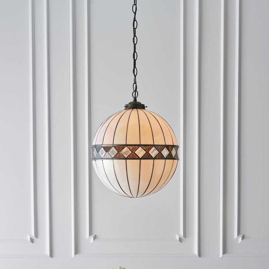 Interiors 1900 Fargo Lampadario Tiffany Globe Medio