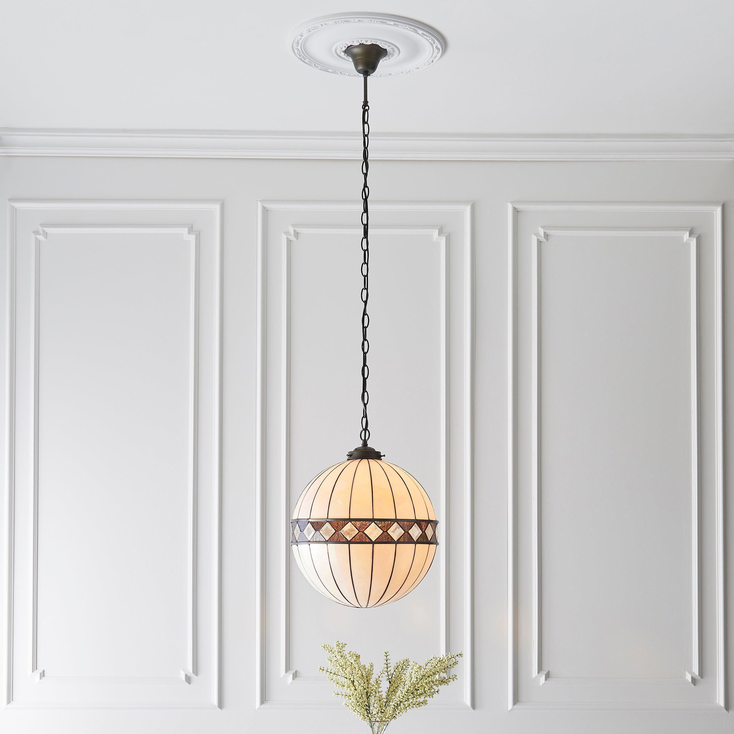 Interiors 1900 Fargo Lampadario Tiffany Globe Medio