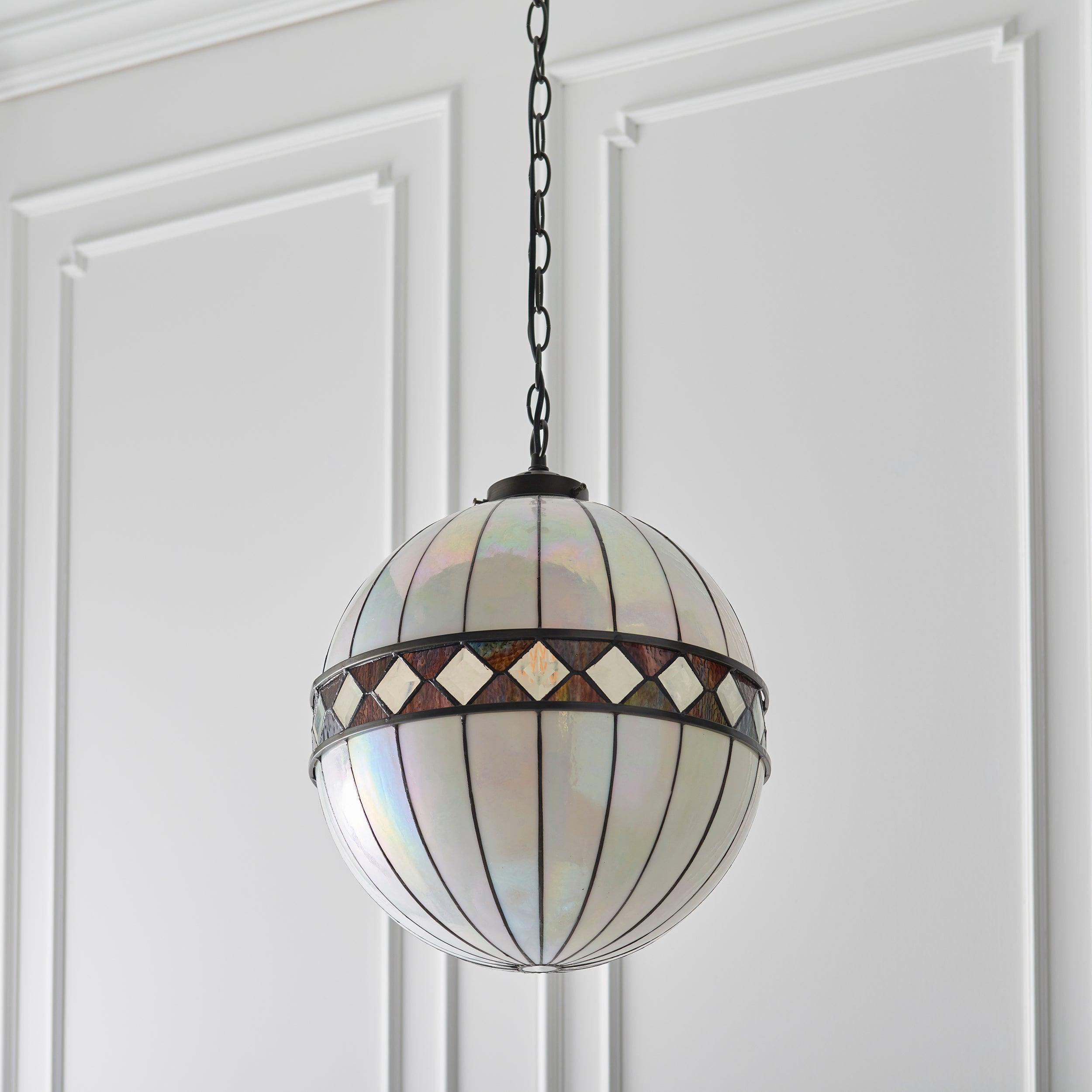 Interiors 1900 Fargo Lampadario Tiffany Globe Medio