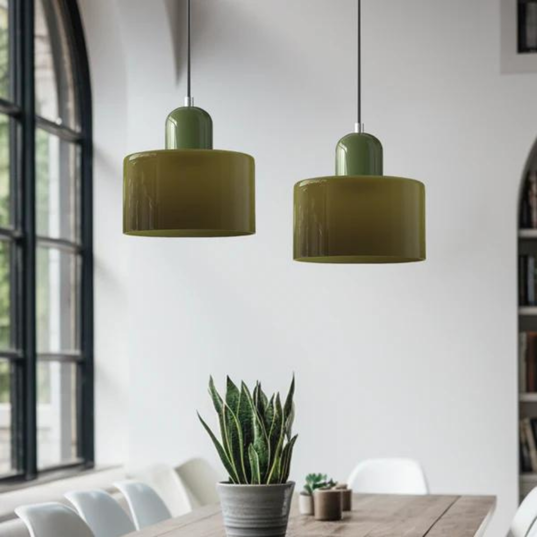 Lampada a sospensione in vetro – Elegante lampada cilindrica per ambienti accoglienti