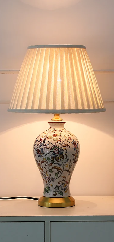 AmeriArt Lampada da Tavolo in Ceramica Dipinta a Mano