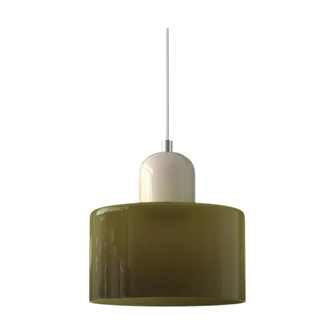 Lampada a sospensione in vetro – Elegante lampada cilindrica per ambienti accoglienti