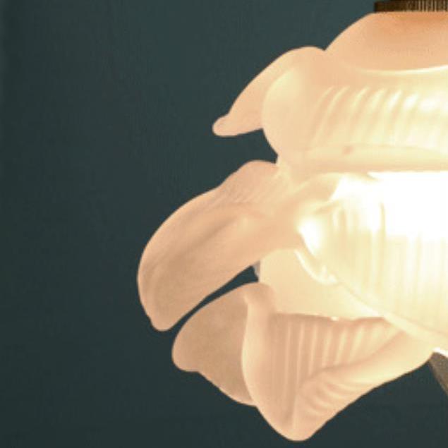 Lampada a sospensione LED 1 luce in vetro petalo vintage francese