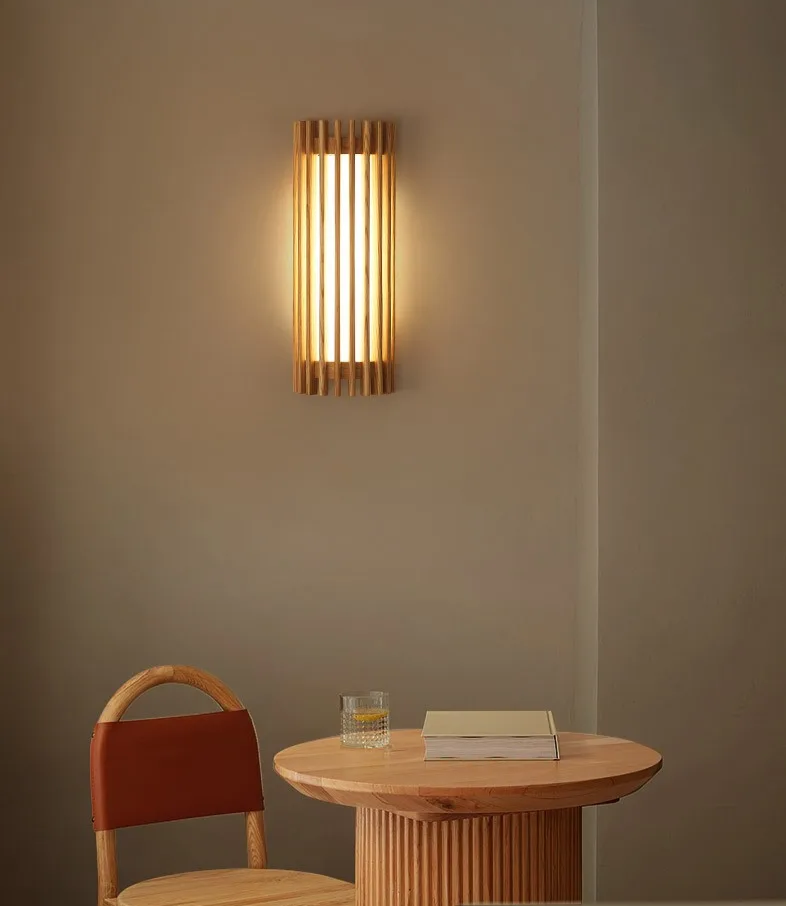 “ZenAura Wabi-Sabi Applique” – Applique LED in Noce Retro Giapponese