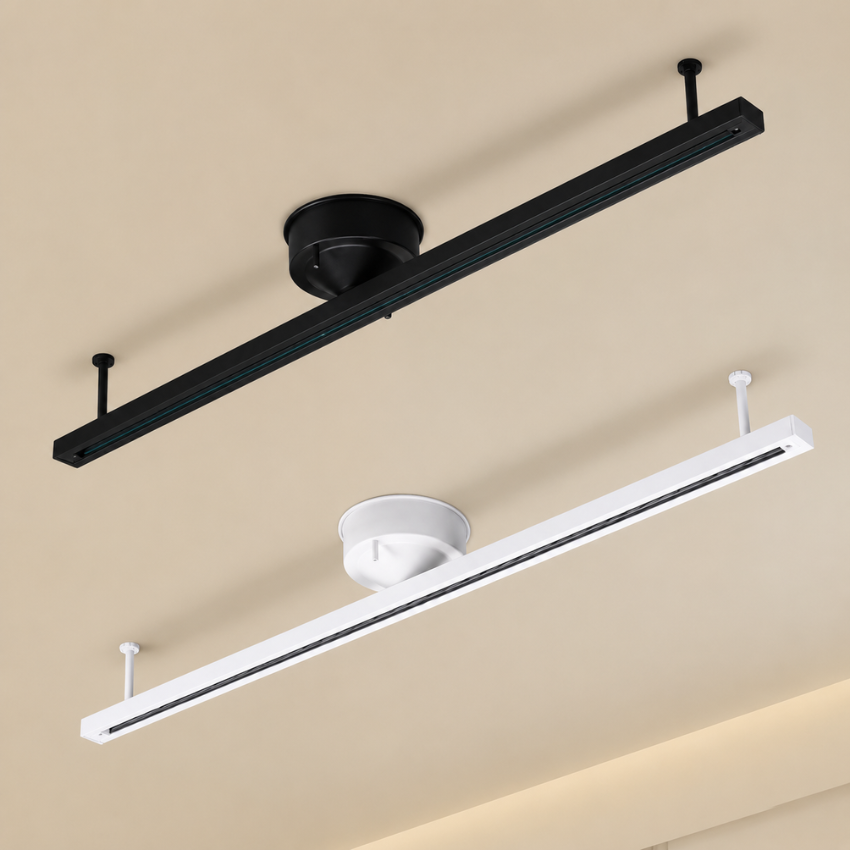 Binario di illuminazione rotante da soffitto 360° per lampade a sospensione e faretti
