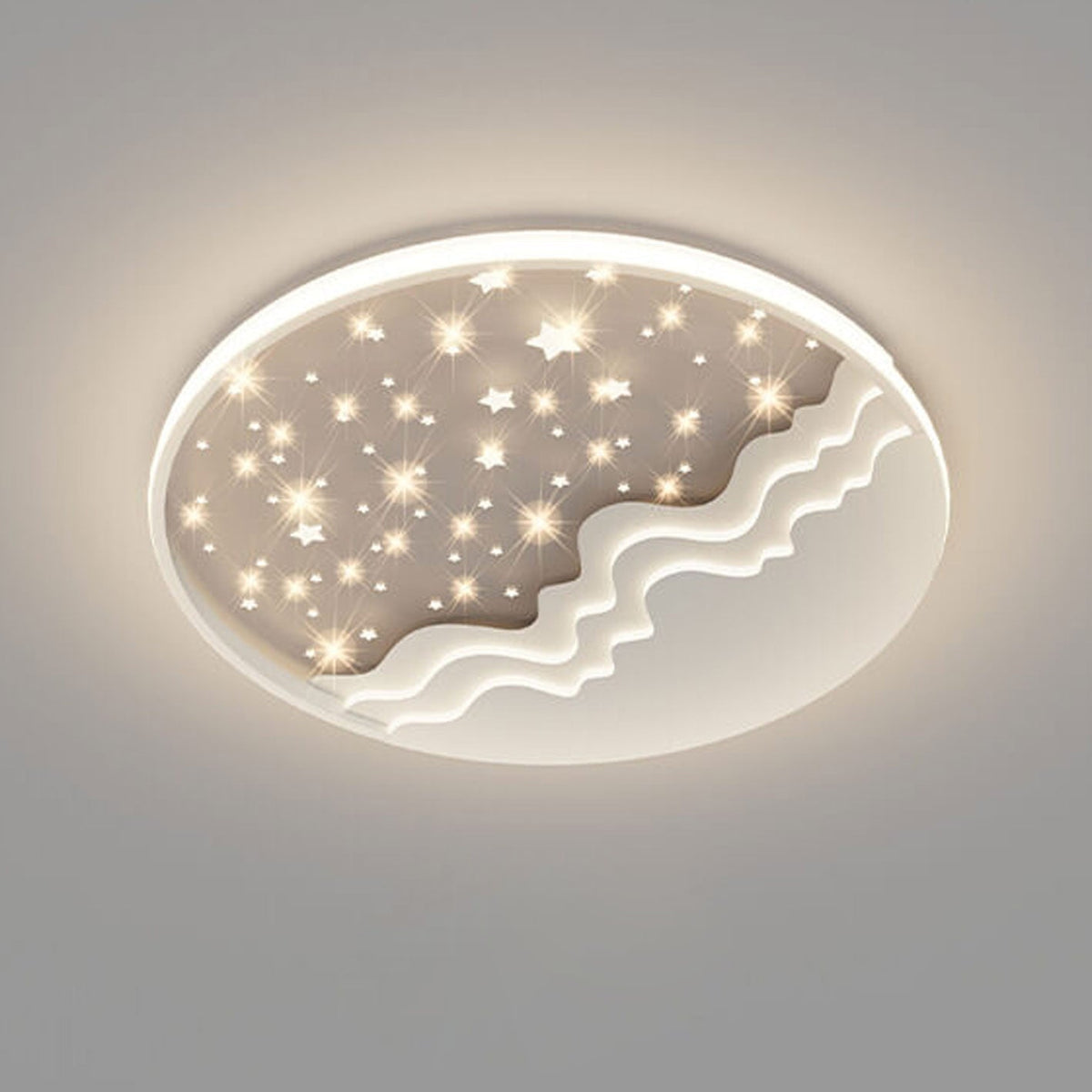 Luce da soffitto a LED rotonda in alluminio a soffitto Flush Mount Nordic Creative Star Moon