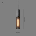 Xenith Lampada a Sospensione Industriale Cilindrica, Cemento/Metallo