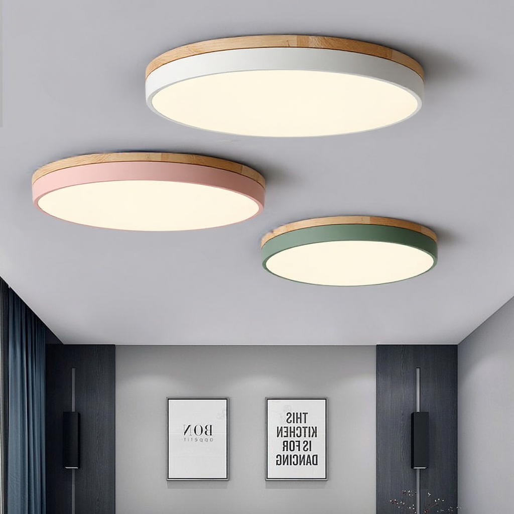 Lampada da soffitto Chic in legno a incasso