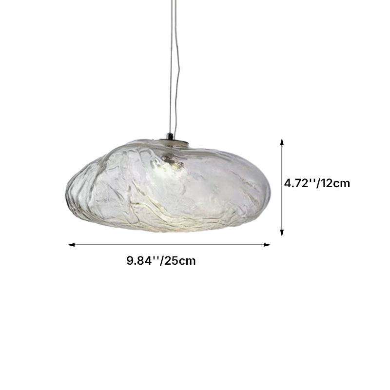 Lampada a sospensione a forma di nuvola minimalista moderna in vetro con 1 luce per soggiorno