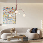 Lampada a Sospensione Moderna in Vetro Bianco Rotondo