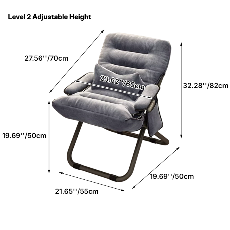 Poltrona Recliner Pieghevole Curva Rettangolare Rivestita in Ferro Scandinavo Contemporaneo per Soggiorno