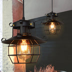 Lampada a Sospensione Industriale Design Retro in Metallo
