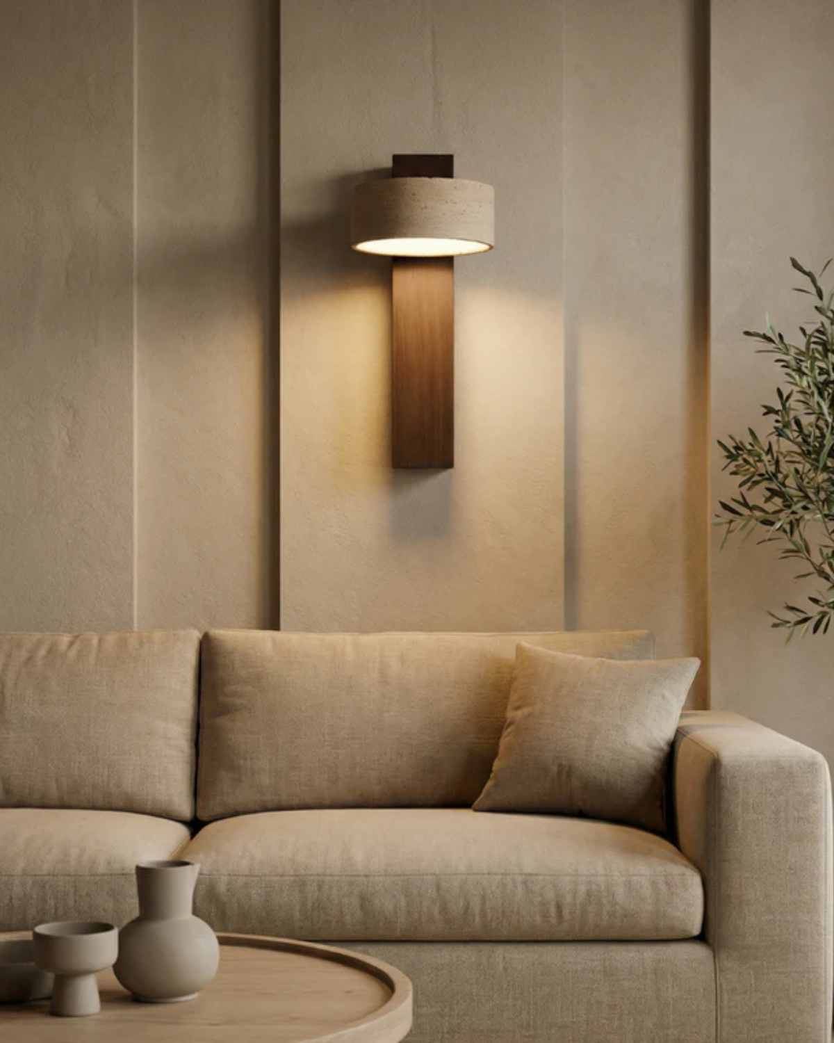 Lampada da Parete in Travertino