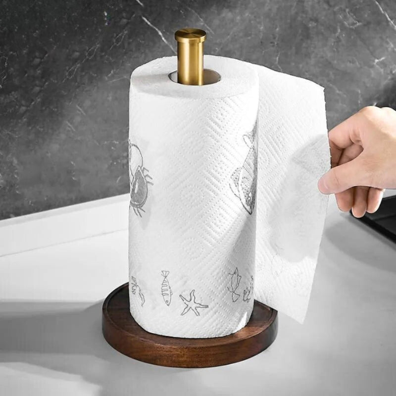 WalnutCraft – Porta Carta in Noce Massello Fatta a Mano con Acciaio Inossidabile