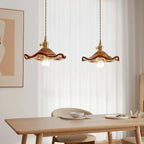 Glarefusion Vintage Glass Hibiscus Flower Pendant Light