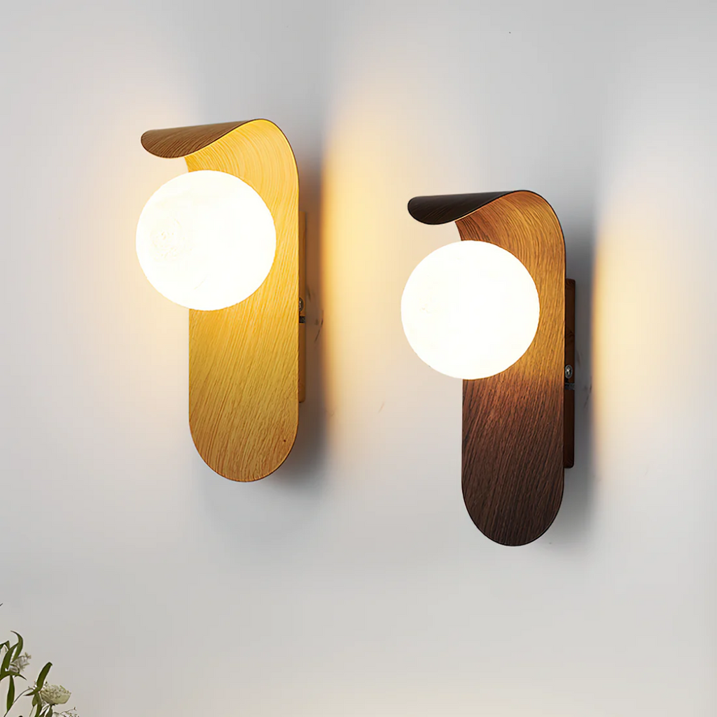 Applique da Parete Globo in Legno Scandinavo LED 1 Luce