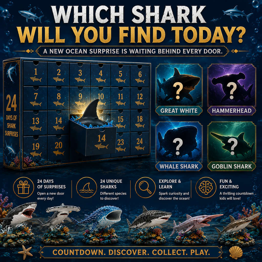 🔥50% di sconto solo per oggi-🦈 Calendario dell'Avvento Shark World 2026