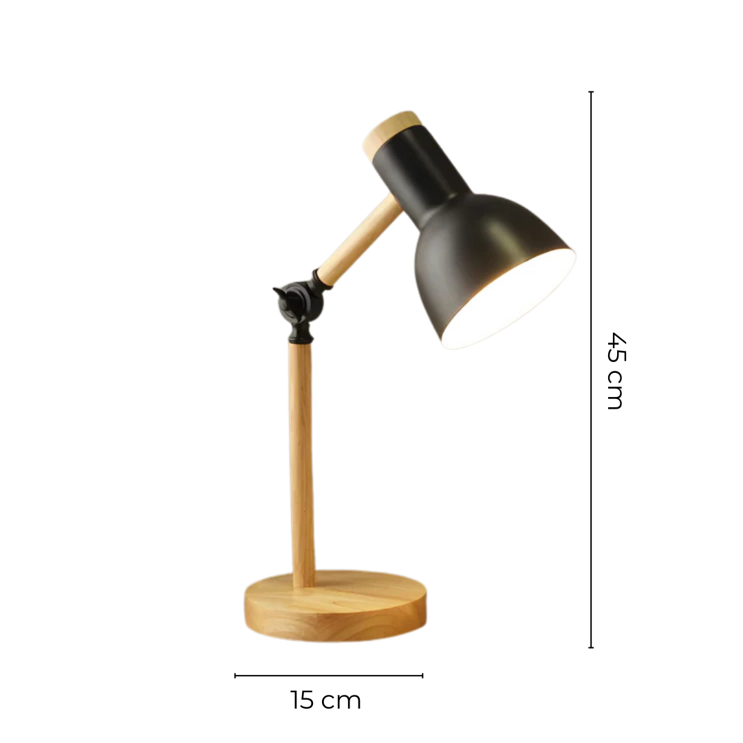 Lampada da Tavolo LED Regolabile Moderna in Legno e Metallo 1 Luce
