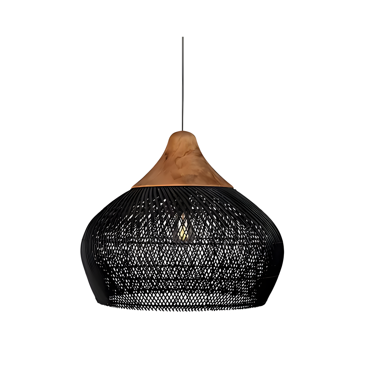BistroBeam Light - Moderna Lampada a Sospensione in Rattan