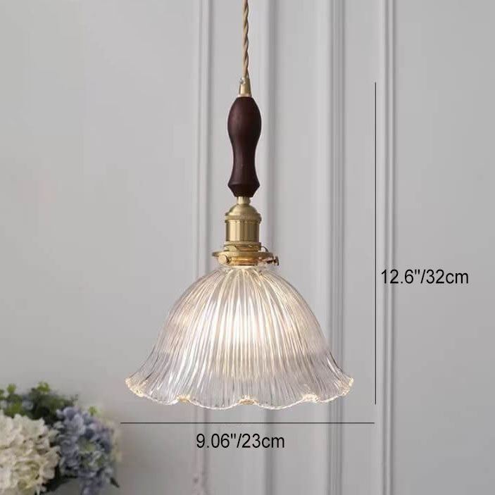 Lampada a Sospensione 1 Luce in Rame Noce Vetro Minimalista Moderna Nordica