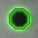 Specchio Luminoso Ottagonale 3D
