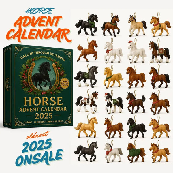 Calendario dell'Avvento Magico dei Cavalli 2025 – 24 Figure Dipinte a Mano per Amanti dei Cavalli