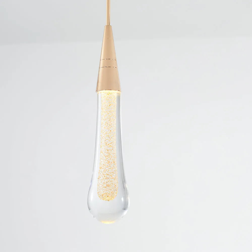 Lampada a Sospensione Moderna in Oro a Goccia Minimalista