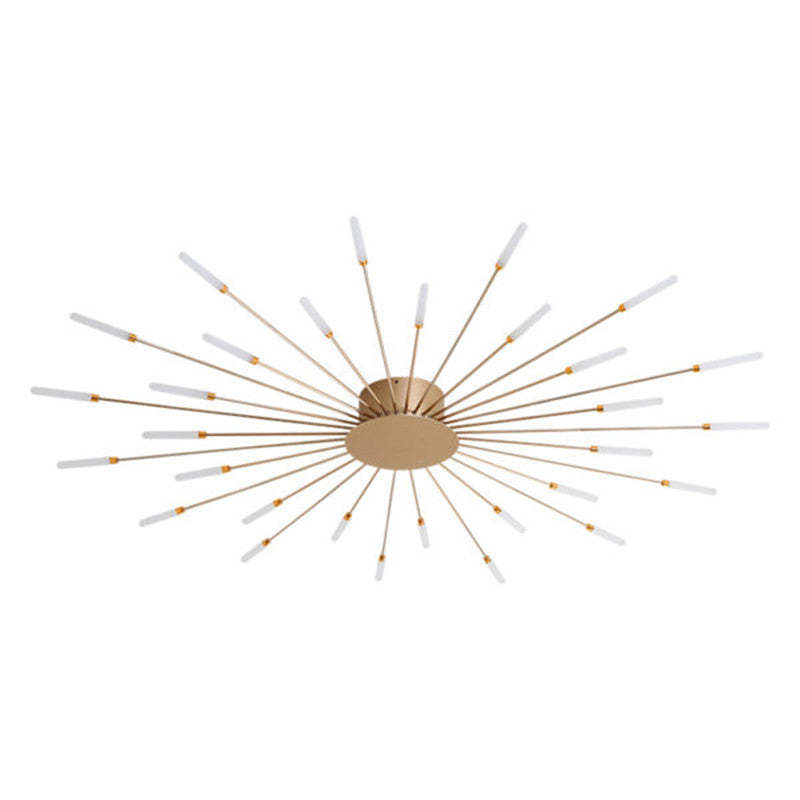 Wesley Flush-Mount Ceiling Light Fuochi d'Artificio, Nero/Oro