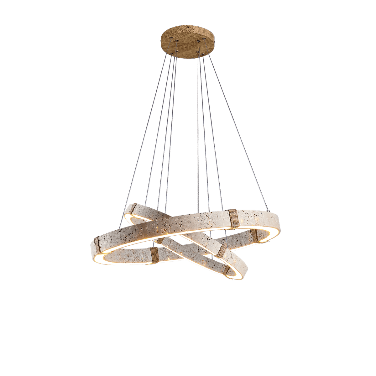 Lampada a Sospensione in Travertino Circolare